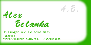 alex belanka business card